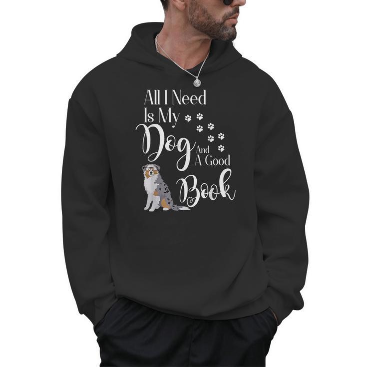 Australian Shepherd Dog Book Reading Love Mini Aussie Men Women Kids Men Hoodie
