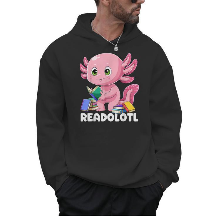 Axolotl Book Reading Bookworm Readolotl Mexican Salamander Men Hoodie