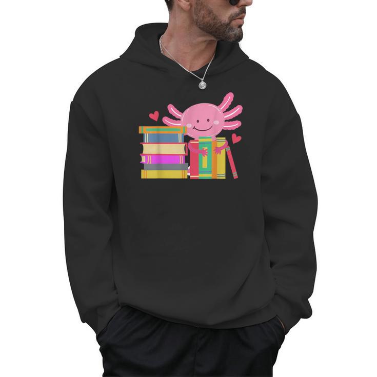 Axolotl Book Reading Librarian English Teacher For Men Women Kids Men Hoodie