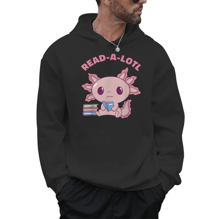 Axolotl Read A Lotl Book Lover Reading Books Cute Men Hoodie