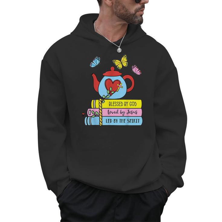 Blessed By God Loved By Jesus Book Lovers Men Hoodie