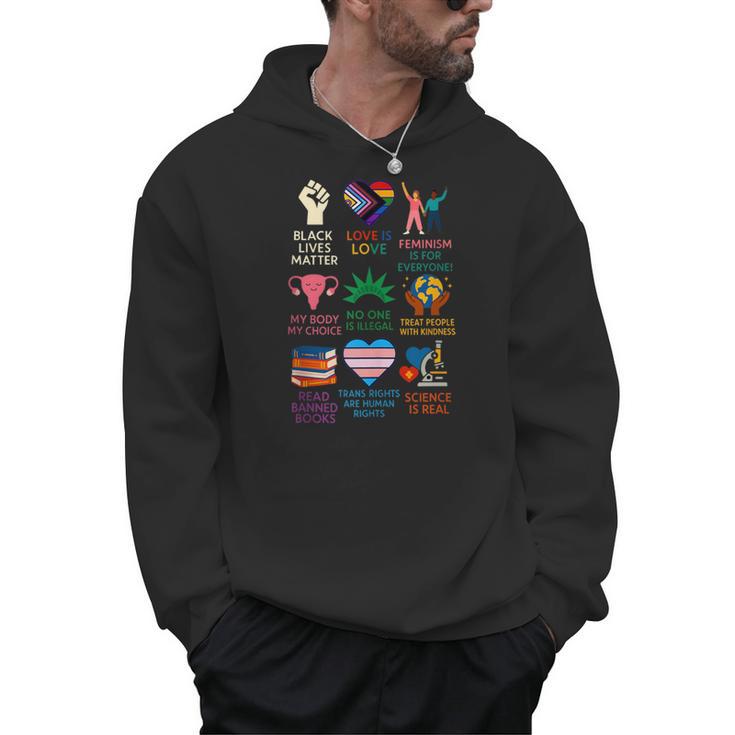 BLM Human Rights Feminism Trans Science Books LGBTQ Kindness Men Hoodie