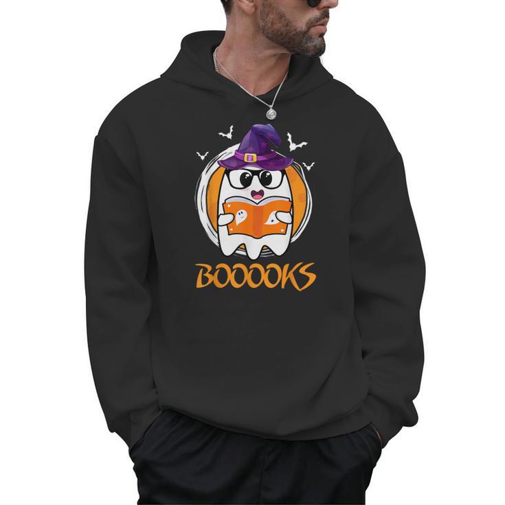 Boo Boooks Ghost Book Reading Halloween 2025 Teacher Men Hoodie
