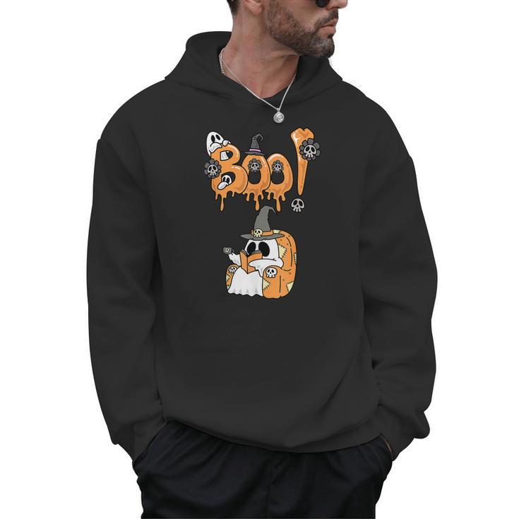 Boo Kids Book Lover Ghost Halloween Librarian Men Hoodie