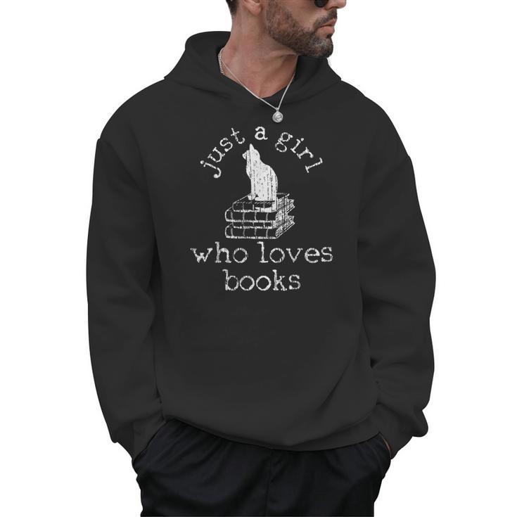 Book Bookworm Cat Lover Reading Men Hoodie