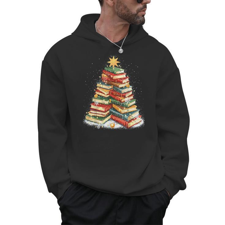 Book Christmas Tree Reading Men Hoodie