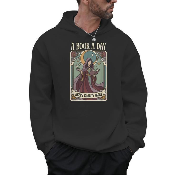 A Book a Day Keeps Reality Away Fairy Reading Tarot Card Men Hoodie
