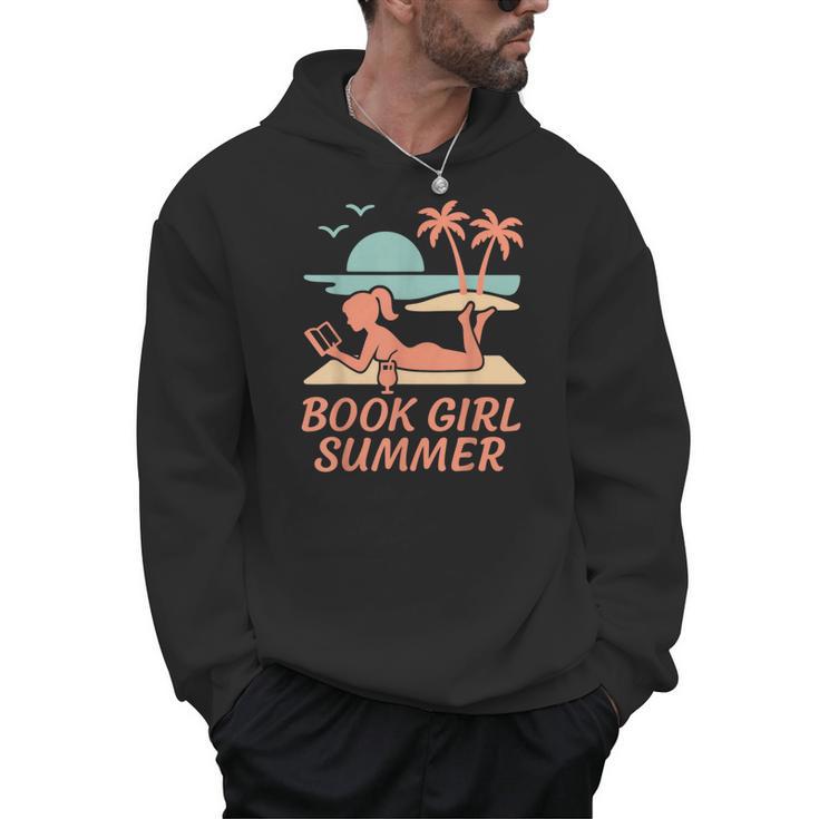 Book Girl Summer Book Reading Retro Sunset Men Hoodie