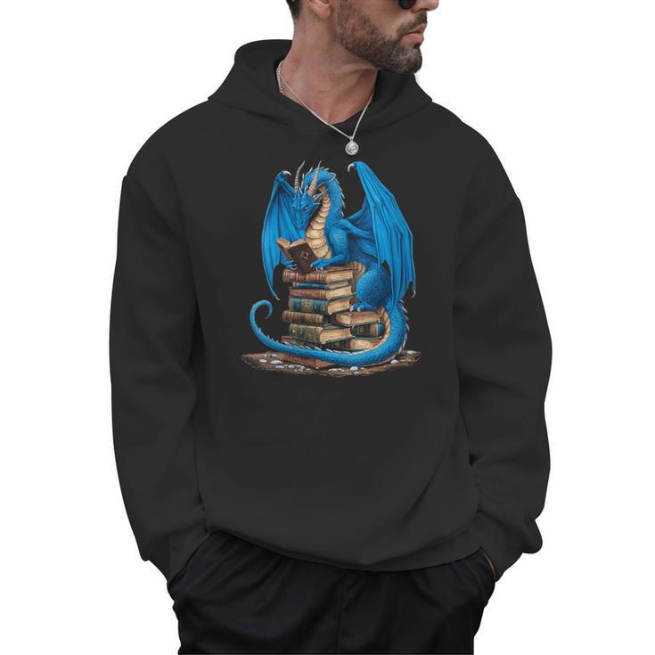 Book Lover Bookworm Reading Books Dragon Men Hoodie