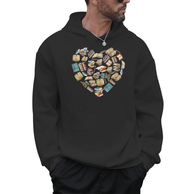 Book Lover Heart Shape Valentines Day Librarian Squad Gift Men Hoodie