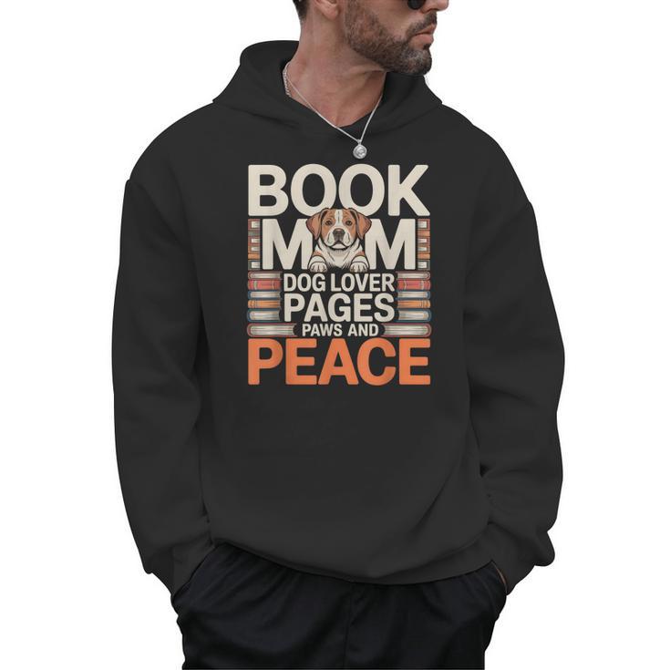 Book Mom Dog Lover Pages Paws And Peace Reading Men Hoodie