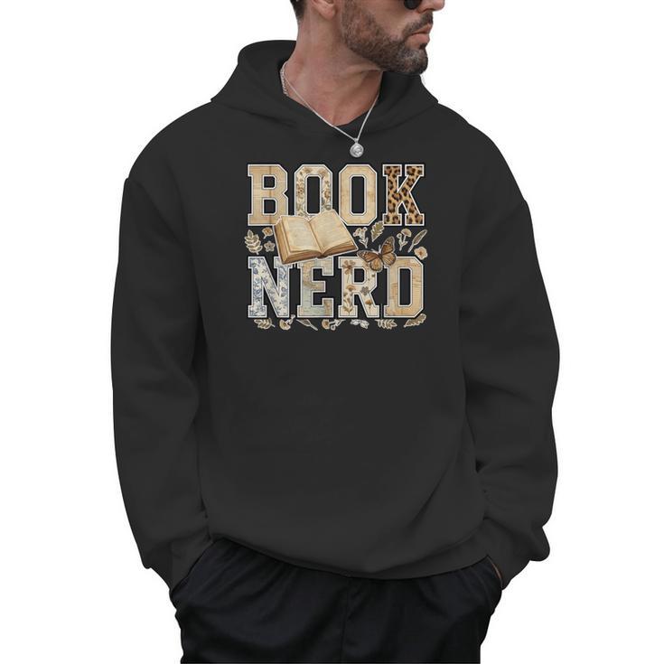 Book Nerd Vintage Floral Booktrovert Reading Lover Bookish Men Hoodie