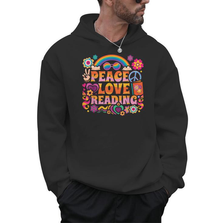 Book Peace Bookworm Hippie Rainbow Peace Sign Men Hoodie