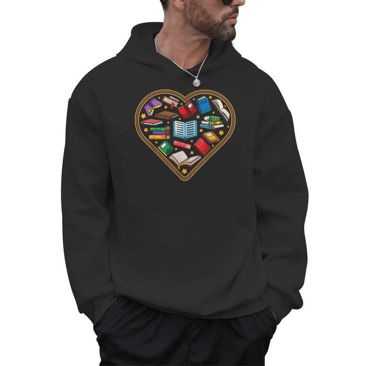 Book Reading Bookworm Reader Literature Heart Men Hoodie