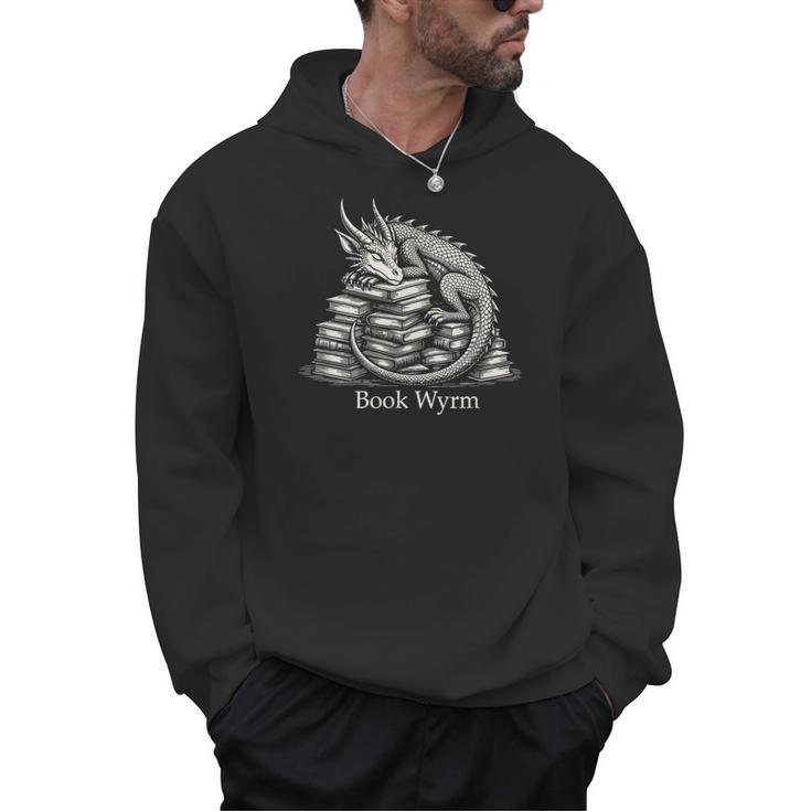 Book Wyrm Fantasy Creature Reading Mythical Art Men Hoodie