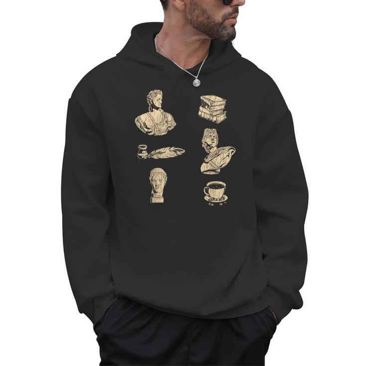 Books Coffee And Statues Dark Academia Men Hoodie