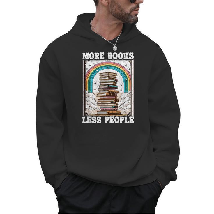 More Books Less People Mystic Book Rainbow Reading Book Men Hoodie