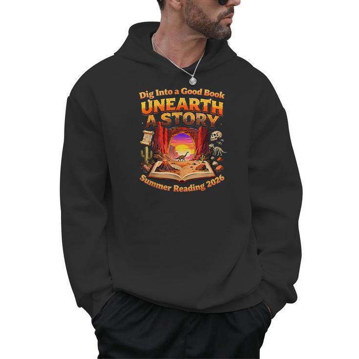 Books Summer Reading 2026 Unearth A Story Dinosaur Men Hoodie