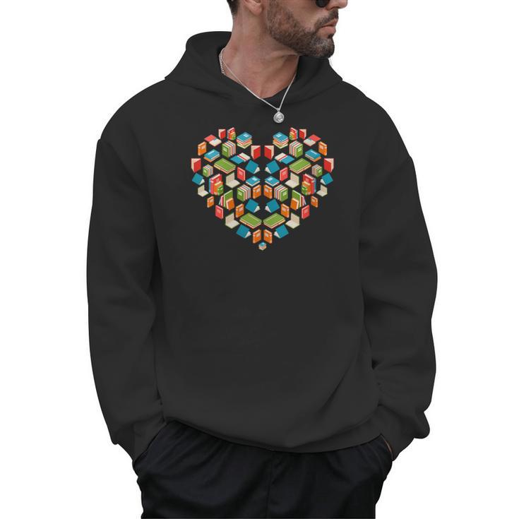 Bookworm Book Heart Valentines Day Reading Men Hoodie
