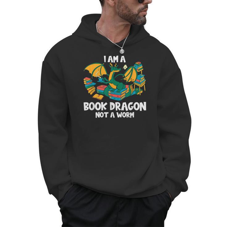 Bookworm Books Reading I Am A Book Dragon Men Hoodie