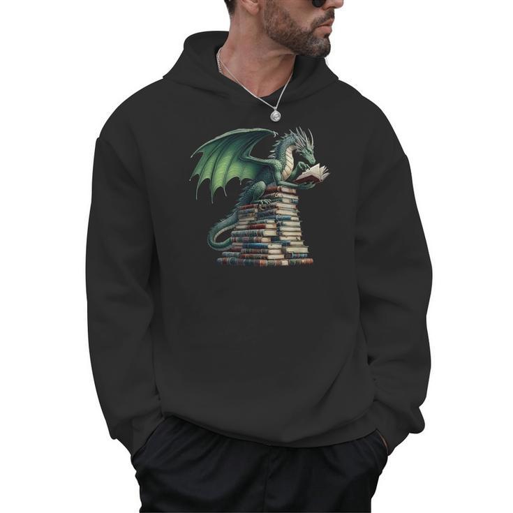 Bookworm Dragon Reading Books Dragon & Books Lover Men Hoodie