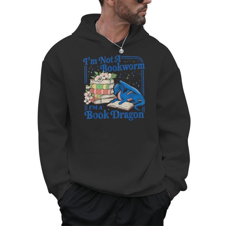 Bookworm I'm A Book Blue Dragon Fantasy Reader Bookish Men Hoodie