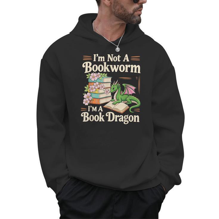Bookworm I'm A Book Dragon Fantasy Reader Lover Bookish Men Hoodie