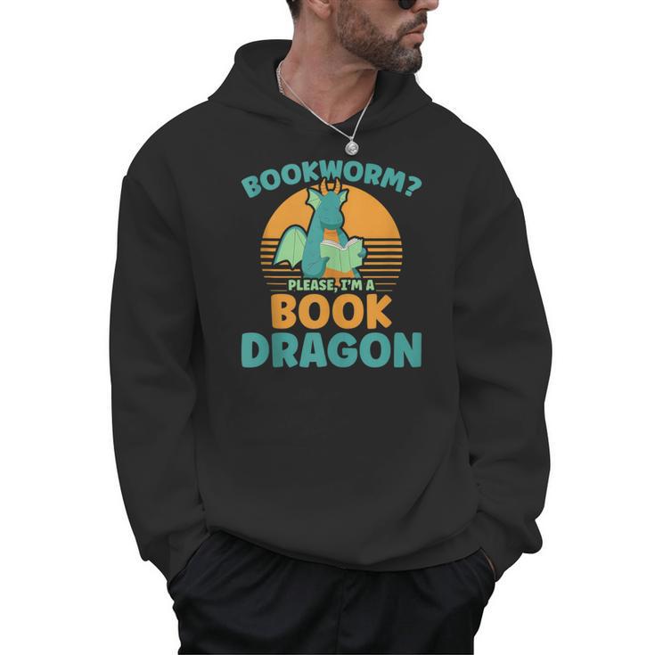 Bookworm Kids Dragon Lover Book Reader Fun Men Hoodie