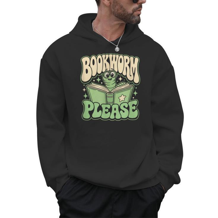 Bookworm Please Book Lover Reader Men Hoodie