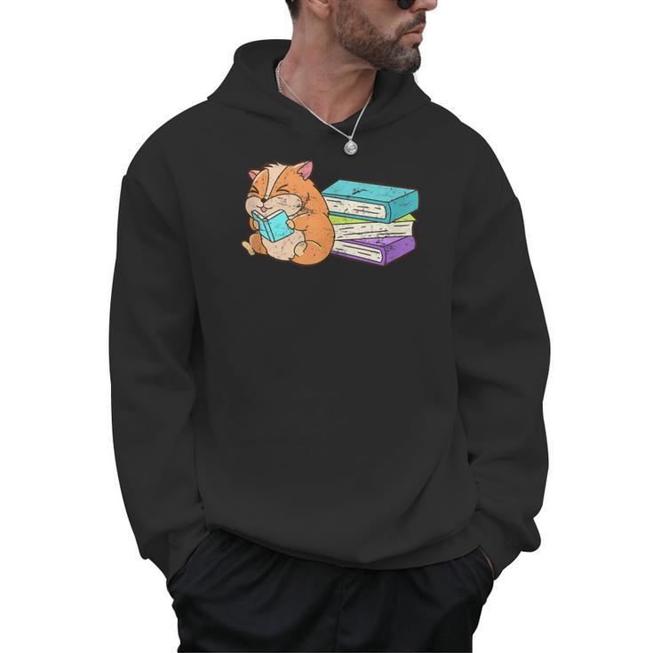 Bookworm Reading Hamster Books Men Hoodie