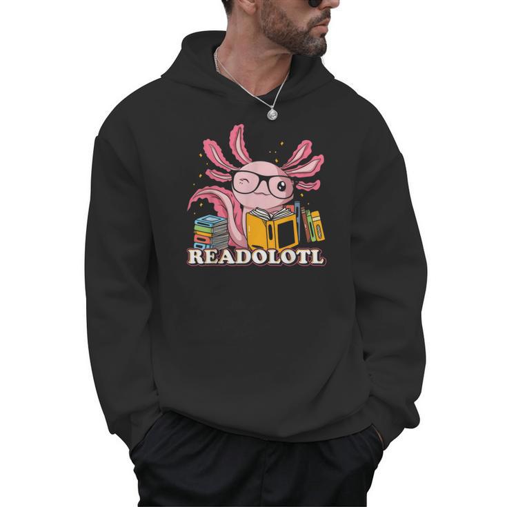 Bookworm Readolot Mexican Salamander Book Reading Axolotl Men Hoodie