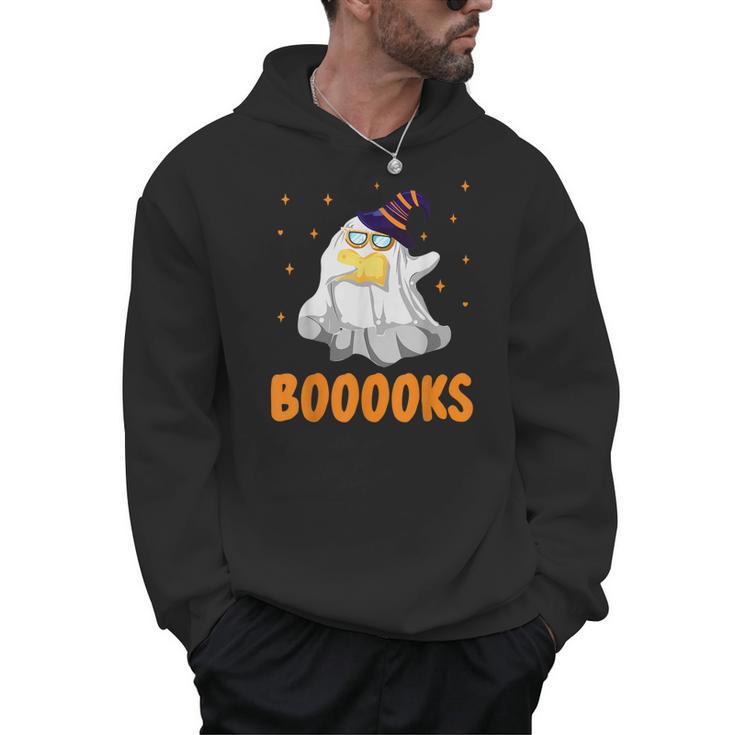 Booooks Funny Halloween Cute Ghost Book Reading Men Hoodie