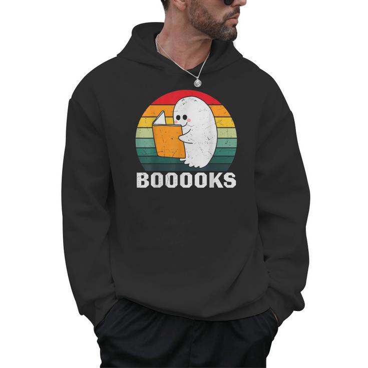 Booooks Funny Halloween Ghost Books For Bookworm Readers Men Hoodie
