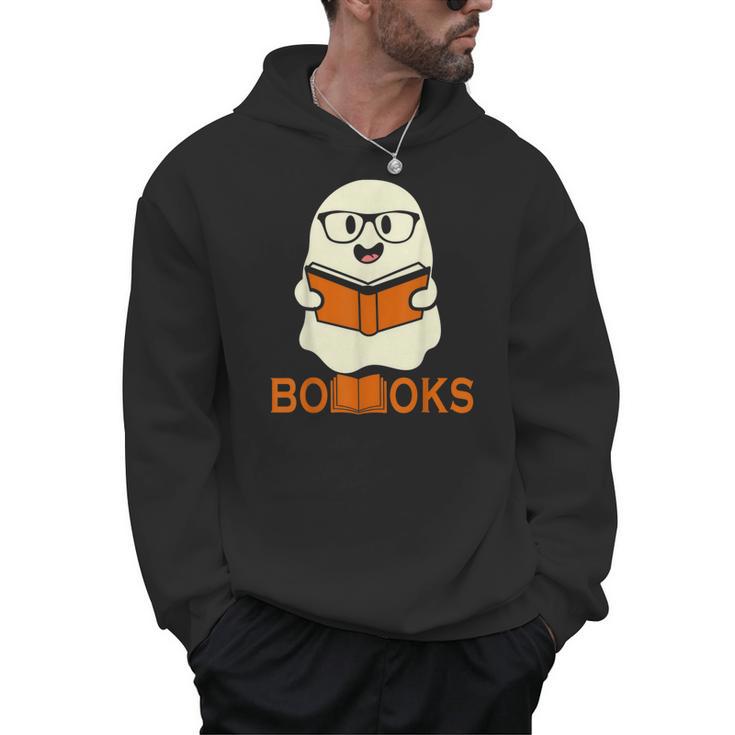 Booooks Ghost Boo Read Books Library Teacher Halloween Cute Men Women Kids Men Hoodie