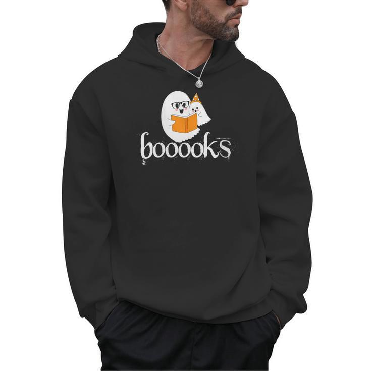 Booooks Halloween Cute Ghost Reading Library Books Men Hoodie