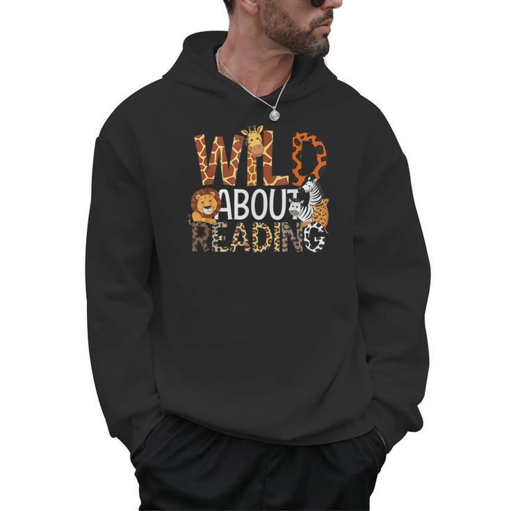 Boys Animal Print Clothes Wild About Reading Cheetah Book Men Hoodie