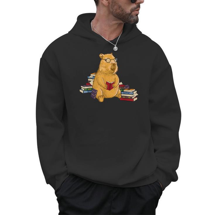Capybara Reading Books Men Hoodie Capybara Reading Books Men Hoodie