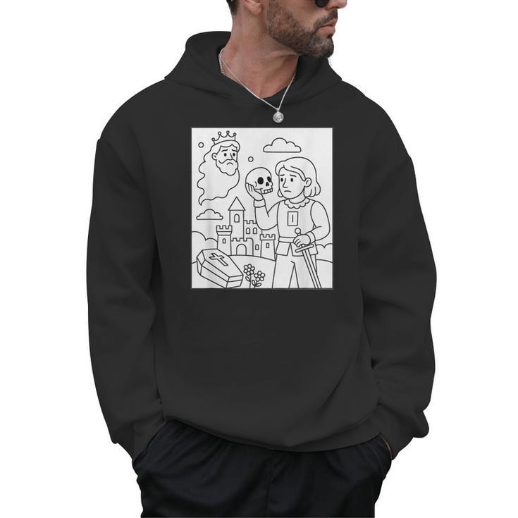 Coloring Book Hamlet Ghost Yorick Castle Shakespeare Play Men Hoodie