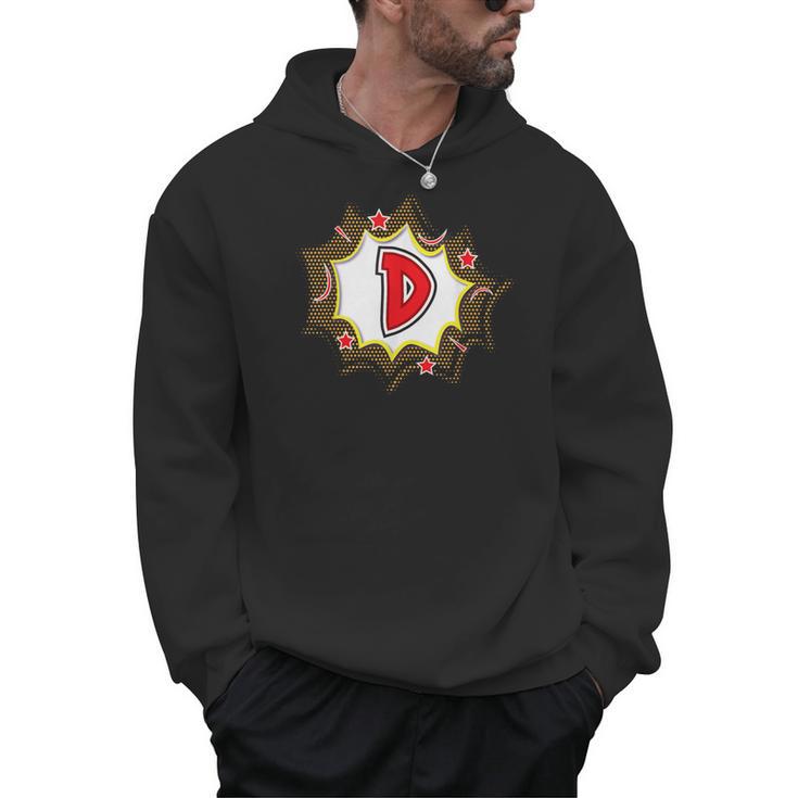 Comic Book Style Monogram Letter D For Boys Girls Women Men Men Hoodie