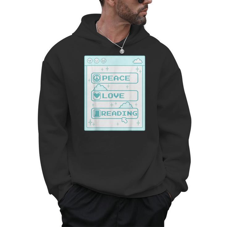 Computer Geek Peace Love Reading Cool Book Lover Bookworm Men Hoodie