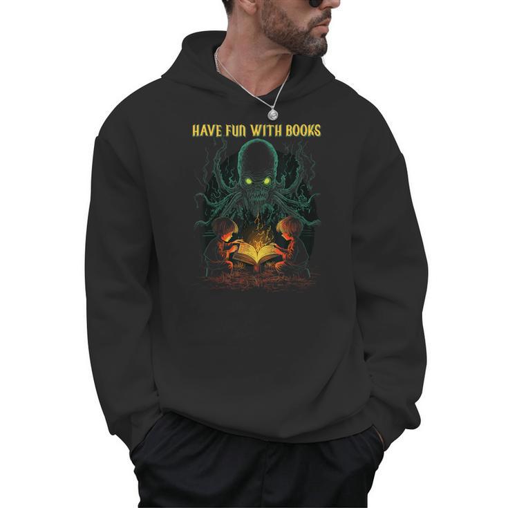 Cthulhu Necronomicon Fun With Books Cosmic Horror Cthulhu Men Hoodie