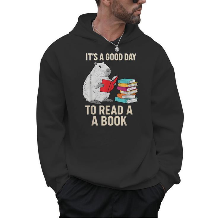 Cute Capybara It's a Good Day To Read a Book World Book Day Men Hoodie