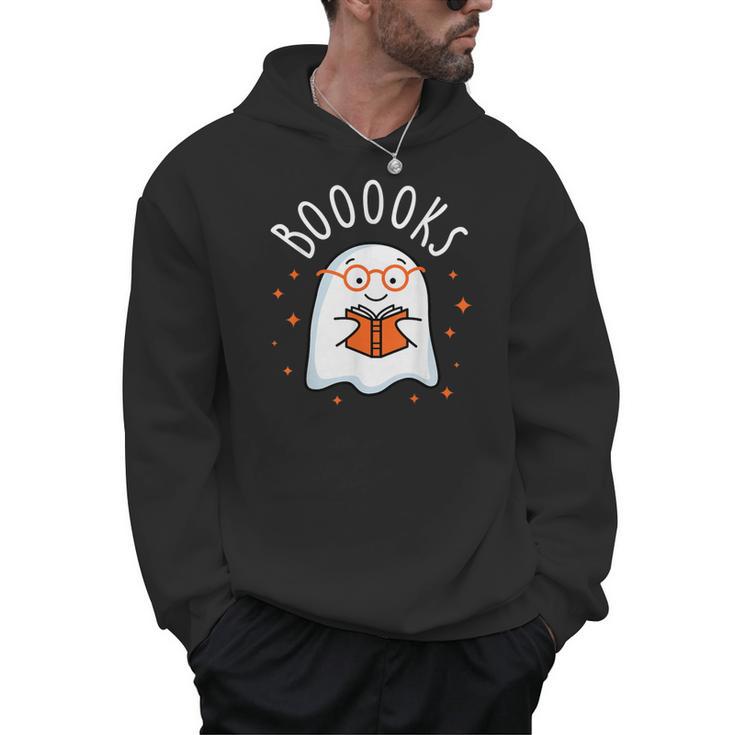 Cute Ghost Reading Book Booooks Teacher Halloween School Kid Men Hoodie