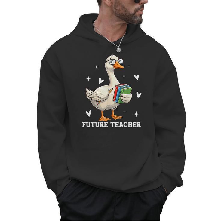 Cute Goose I Love Future Teacher Reading Books Men Hoodie