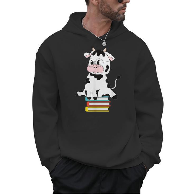 Cute Kawaii Cow Book Reading Bookworm Boys Girls Kids Men Hoodie