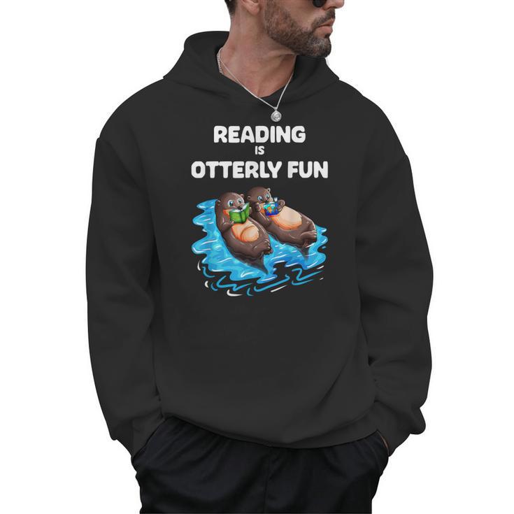 Cute Otter Reading Book Two Otter Reading Is Otterly Fun Men Hoodie