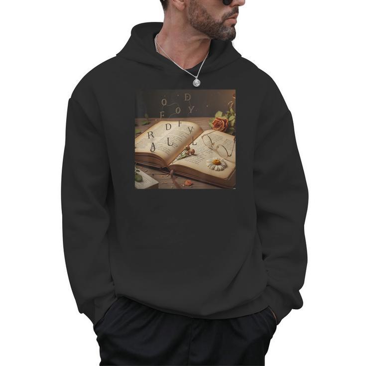 Dark Academia Vintage Book And Floating Letters Graphic Men Hoodie
