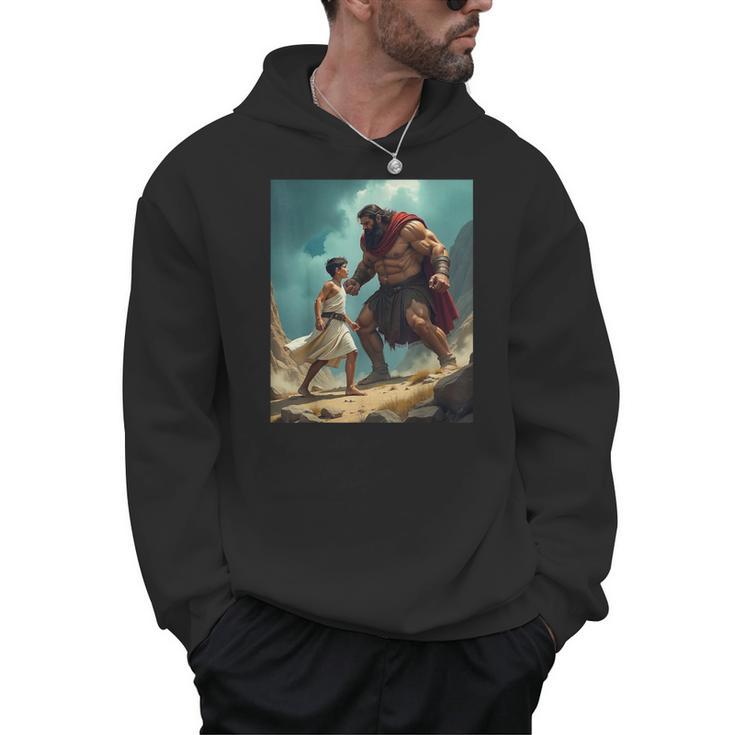 David And Goliath Bible Book Of Samuel King David Painting Men Hoodie