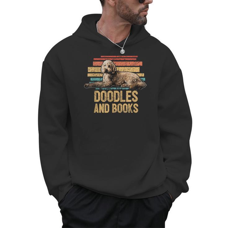 Doodles And Books Goldendoodle Dog Doodle Book Lover Retro Men Hoodie