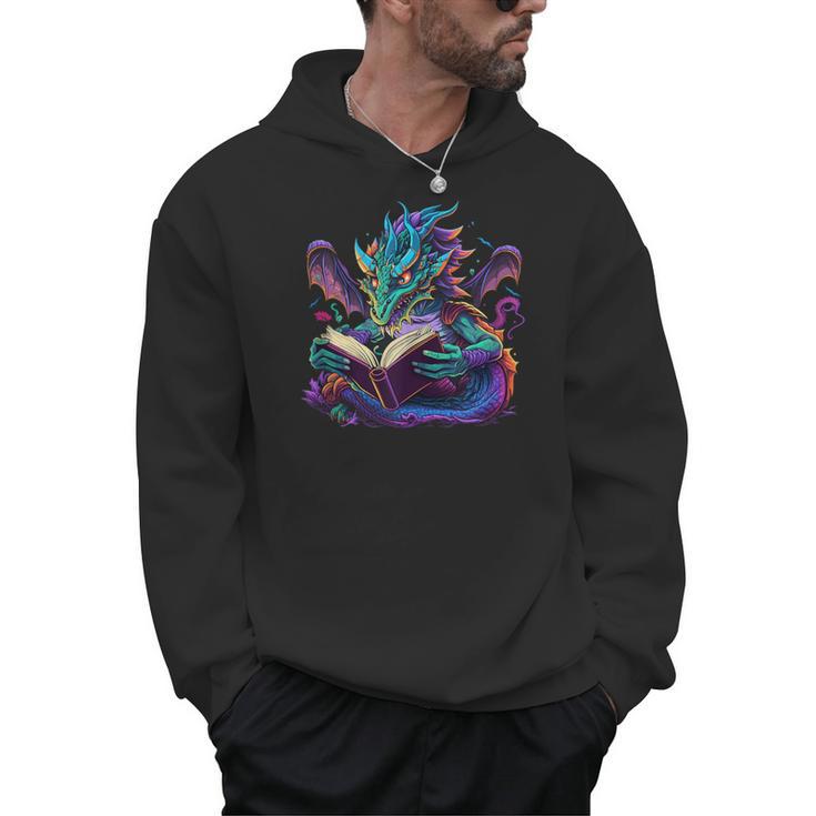 Dragon Reading Book Men Hoodie